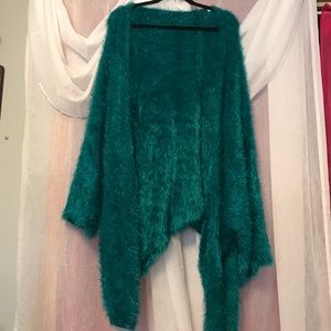 Teal Eyelash Cardigan